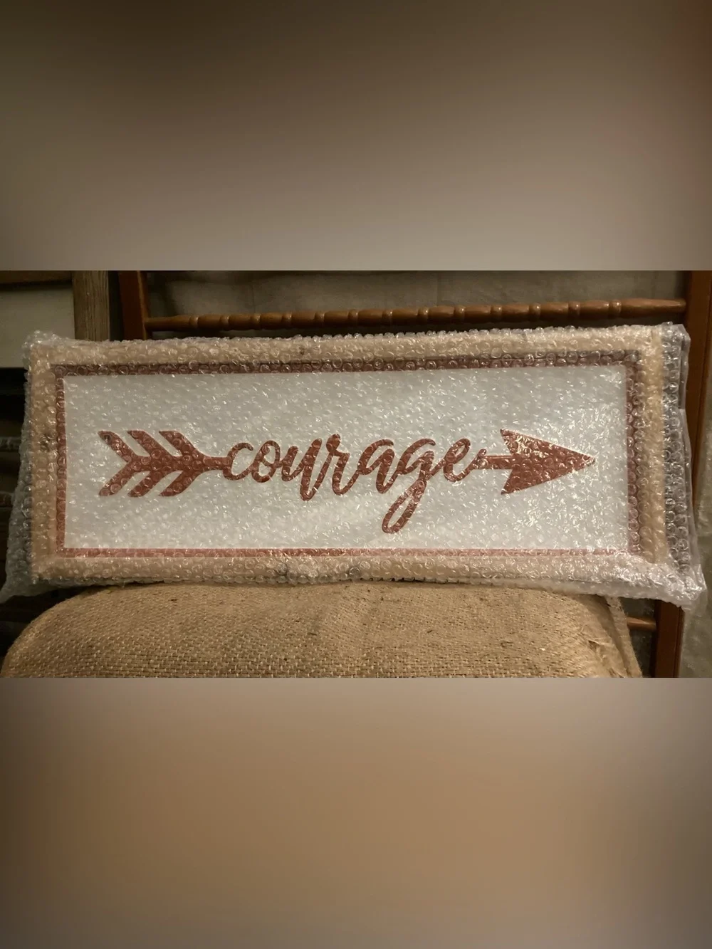 *NEW “Courage” metal sign with wood frame